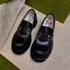 Mocassins abeille de styliste pour femmes, petites chaussures en cuir à plateforme, de luxe, de haute qualité, en cuir véritable, noires, décontractées