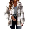 Mélanges de laine pour femmes hiver automne élégant bouton manteaux amples Plaid femmes à manches longues poche manteau style décontracté revers survêtement bureau dame S-XXL 231031