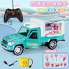 Electric RC Car Remote Controlled Electric Open Door Stall Truck For Boys And Girls Pink Ice Cream Sales Children s Toy Cute Gift 231030