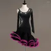 Stage Wear Abito latino Rumba Cha Salsa Tango Vestido Latino Dance Verde Nero Rosa LQ079 S-XXXL