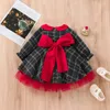 Girls Dresses Ma Baby 17Y Christmas Red Dress Kid Toddler Girl Plaid Bow Tulle Tutu Party Children Year Xmas Costumes D01 231030