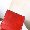 Berömd designer Cherry Purse Luxury Women Mini Card Clip italiensk varumärke Fashion Folding Plånbok Nytt högkvalitativt kreditkortshållare äkta lädermynt Purses Bag