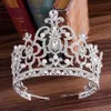 Luxe Multi-Color Crystal Hollow Out Bruids Tiara Kroon Bruiloft Haar Sieraden Accessoires Grote Bruid Diadeem voor Vrouwen Meisjes VL J01277R