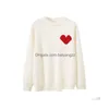 Pulls pour femmes Designer Pull Love Heart Une femme amant Cardigan Tricot V Col rond Col haut Lettre de mode Blanc Noir Long Sle Dhne6