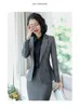 İki Parça Elbise 2024 Sonbahar Kış Resmi Bayanlar Gri Blazer Kadın İş Takımları Setleri İş Giysileri Ofis Üniforması 5xl Boyut Pantolon Ceket