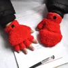 Gloves Childrens Finger Gloves Plush Thickened Warm Baby Gloves Children Pupil Student Winter Mittens Coral Fleece Flip Full Finger Glove