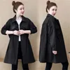 Płaszcze damskie okopy 2023 Moda wiosenna i jesienna British Windbreaker Coat Casual Blazer Blazer z długim rękawem