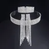 Classique élégant gland cristal bijoux de mariée ensembles africain strass collier de mariage boucles d'oreilles Bracelet ensembles accessoires de mariée pour mariage CL2860