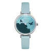 Женские часы высокого качества, роскошные, простые, креативные, водонепроницаемые часы с ремнем и циферблатом Dead Leaf Butterfly
