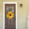 Decorative Flowers Artificial Sunflower Wreath Front Door Yellow Daisy Spring Summer Bow For Outdoor