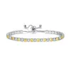 Bracciale da donna a lunghezza regolabile Bracciale da tennis in oro bianco 18 carati placcato Bling Bling CZ Catene per ragazze Donne Bel regalo per un amico