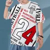 Men's T-Shirts Spring T-Shirt Pure Cotton Printed Hip Hop Basketball Letters Casual Short Sleeve Loose Youth Male Fashion Com3042