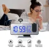 Desk Table Clocks LED Digital Alarm Clock Watch Table Electronic Desktop Clocks USB Wake Up FM Radio Time Projector Snooze Function 2 Alarm 230214