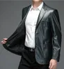 Men's Leather Faux Natural Sheep Casual Suit Jacket Slim Spring and Autumn Thin Section Black Brown 231031