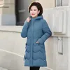 Trenchs de femmes d'âge moyen mères d'âge moyen manteau rembourré épaissi mi-longueur grande taille 6XL belle veste d'hiver en coton veste de mode parkas