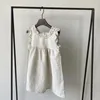 Vestidos da menina crianças roupas meninas primavera verão gola de renda princesa vestido de verão para bebês algodão linho sólido roupas das crianças jovens