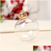 Juldekorationer Nya 50st Golden Siery Transparent Ball Plastic Baubles Clear Fillable Xmas Tree Hanging Ornament Decor Toys Yea Dhhn6