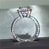 Vecalon bague Vintage en argent Sterling 925 princesse taille diamant Cz bagues de fiançailles pour femmes hommes doigt bijoux2390