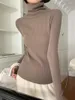 Kadın Sweaters Alien Kitty 6 Renk Kadın Belktlenek Katı Örme 2023 Minimalist Sonbahar Kazançları Şık İnce Dip OL