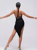 Bühnenkleidung, lateinamerikanisches Tanzkleid, Damen, Träger, Spitze, Erwachsene, Top, Training, Rumba, Cha, Tango, Quaste