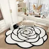 Tapis Style crème française tapis pour chambre à coucher rond fleur tapis de chevet doux antidérapant coiffeuse tapis grande surface tapis salon 231030