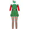 Nowy kostium elfów dla kobiet 4PCS Top z spodniami do paska Santa Cosplay Performance Bożym świątecznym kostiumem C21720AD