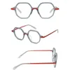 Okulary przeciwsłoneczne ramy bilety optiacl fantazyjne cukierki Kolor octan z metalowym kwadratowym okulą okularów rama mężczyzn mężczyzn na receptę okulary okulary okulary