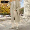 Misto lana da uomo IEFB Cappotto in panno di lana ispessito coreano chic da uomo Casual Giacche doppiopetto allentate con sbavatura Cappotto ampio 231030