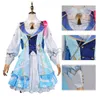 Genshin Kamisato Kostuum Springbloom Missive Ayaka Cosplay Pruik Nieuwe Huid Volledige Set met Hoed Lolita Jurk