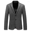 Men's Suits Winter Classic Business Gray Suit Jacket For Men Slim Fit Blazer Casual Wedding Groom Formal Outwear