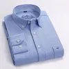 Yeni Erkekler Gömlek Uzun Kollu Marka Business Casual Oxford İnce Fit Gömlek Erkek Katı Yaka Elbise Gömlek Sosyal 4xl268u