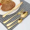 4Pcs Stainless Steel Cutlery Set Wedding Gold Flatware Dinnerware Set Dishwasher Safe