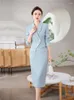 Two Piece Dress Luxury Women 2 Set White Blue Black Long Sleeve Blazer Midi Skirt Office Ladies Work Wear Female Formal Suit Sets