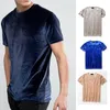 Männer T Shirts Sommer Samt Rundhals T-shirt Kurzarm Feste Männliche T-shirt Hip Hop Basic Tee Shirt Für Männer kleidung Streetwear