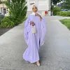 Abbigliamento etnico Ramadan Batwing One Piece Preghiera Abaya Dubai Nida Abito musulmano Abaya per le donne Sciarpa Hijab abbinata Jilbab Kaftan Islam