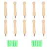 Crochets 10 pièces en bois bricolage crochet manteau salle de bain mur armoire vêtements porte-chapeau cintre placard pour