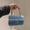 Crossbody jeans denim bola dourada bola saco clássico de aba ombro mini corrente ajustável Corrente acolchoada designer de luxo Fanny Pack Coin Burse Card Pouco Key Pouch Clup