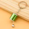 Keychains Mens Car Keyring Zinc Alloy GearBox Model 6-Speed Manual Key Ring Gear Knob Shift Stick Keychain Car-styling Accessories