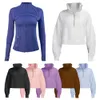 Hoodie Womens Scuba Half zip define بدلة اليوغا مصممة قميص من النوع الثقيل للسيدات للسيدات الرياضة الرياضية في الهواء الطلق للركض هودي سميك طويل الأكمام مع سترة الصوف