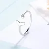 Anneaux de mariage Simple Trendy Argent Couleur Sirène Queue Bague De Manchette Avec Cubique Zirco Baleine De Poisson Bague Minimaliste Cadeaux Romantiques328n