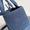 Bvs Designer Demin Canvas Limited Edition Handtasche mit Logo Top Qualität Mini Tote Handtasche mit einer 25CM Denim Tote Y7BOU