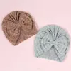 Thick Winter Warm Beanies for Baby Girls Bunny Bow Hat Newborn Solid Striped Turban Hats Infantil Indian Hat Kid bowknot Bonnet