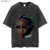 남자 티셔츠 젊은 Thug Thugger 그래픽 레트로 세탁 된 티셔츠 래퍼 힙합 펑크 티셔츠 남자 여자 고딕 대형 셔츠 스트리트웨어 t231012 t231031