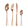 4Pcs Stainless Steel Cutlery Set Wedding Gold Flatware Dinnerware Set Dishwasher Safe