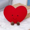 Cuscino a forma di cuore da 35 cm Cuscino adorabile del fumetto Giocattoli Kawaii farcito Rosa Rosso Marrone Cuscino per bambole a forma di cuore Regalo per fidanzata Regali di Natale