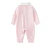 Nouvelle mode nouveau-né Desinger bébé barboteuse marque lettre imprimer combinaisons à manches longues 100% coton confortable nourrissons fille garçons vêtements