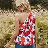 Kvinnors blusar elegant boho skjorta sexig blommig tryckt av axelblus sommar ärmlös cami strandstil femme blusa 2023 överdimensionera rör