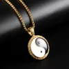 Stainless Steel Gold Silver Tai Chi Yin Yang Pendant Necklace Men Women's Sweater Chains Hip Hop Fashion China Jewelry