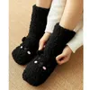 Women Socks Winter Floor Velvet Thickening Warm Coral Animal Graphic Japanese-style Home Footwear Non-slip