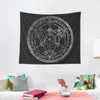 Gobelins Human Transmutation Circle – Silberner Grunge-Tapisserie-Wandbehang, Dekoration, Halloween